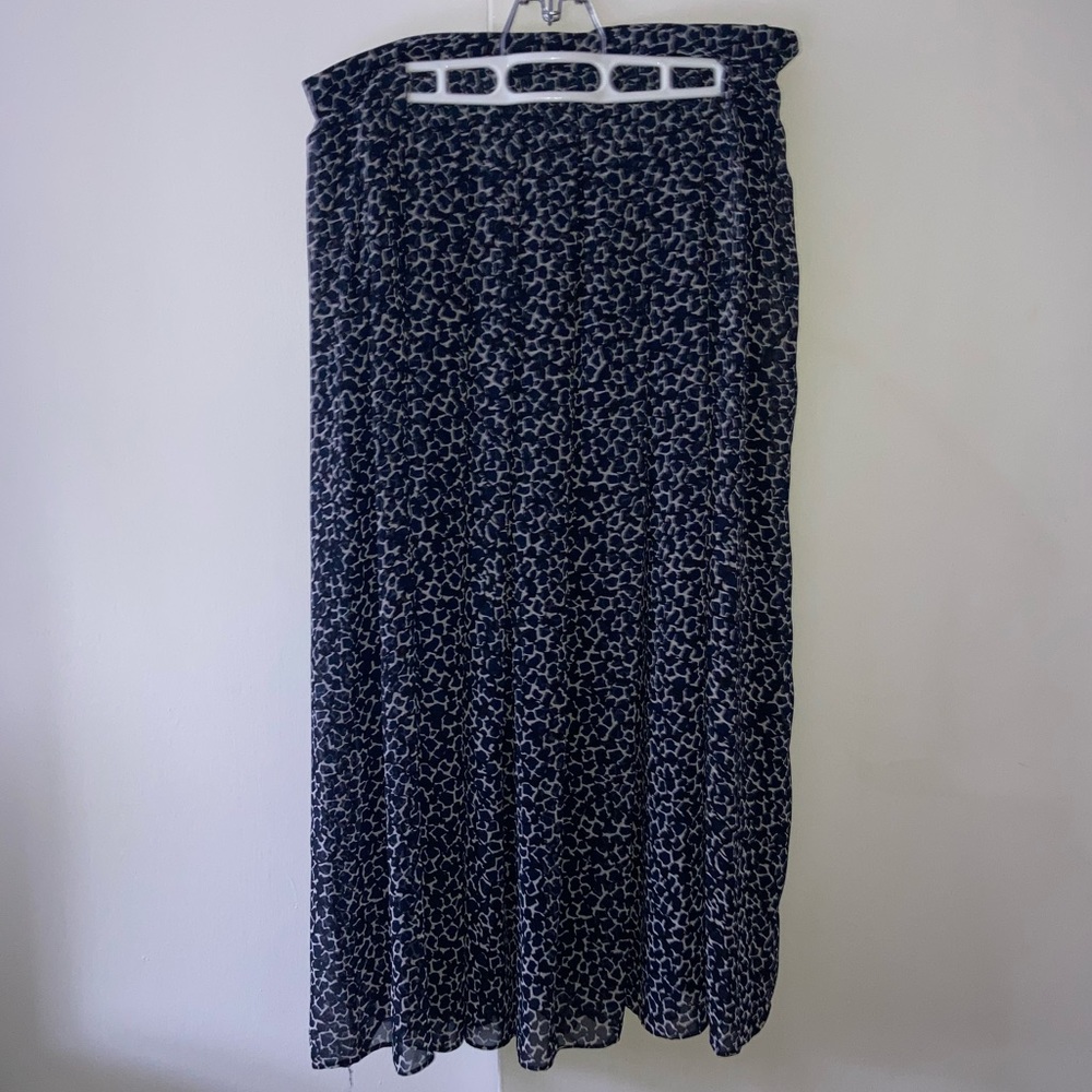 Who what wear blue and grey printed midi skirt